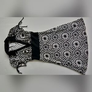 Elegant Black and White Floral Dress